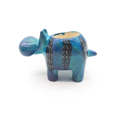 Blue Ceramic Elephant Decor