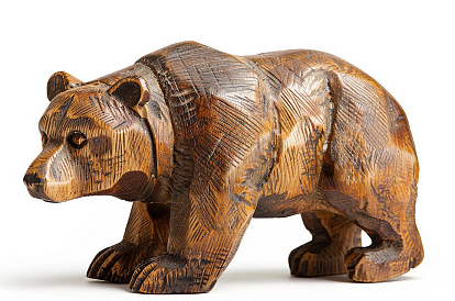 Carved Wooden Bear Sculpture