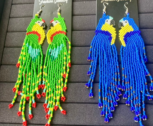 Long Fringe Beaded Earrings Set